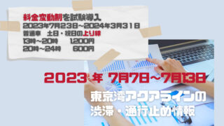 東京湾アクアラインの渋滞情報2023年7月14日