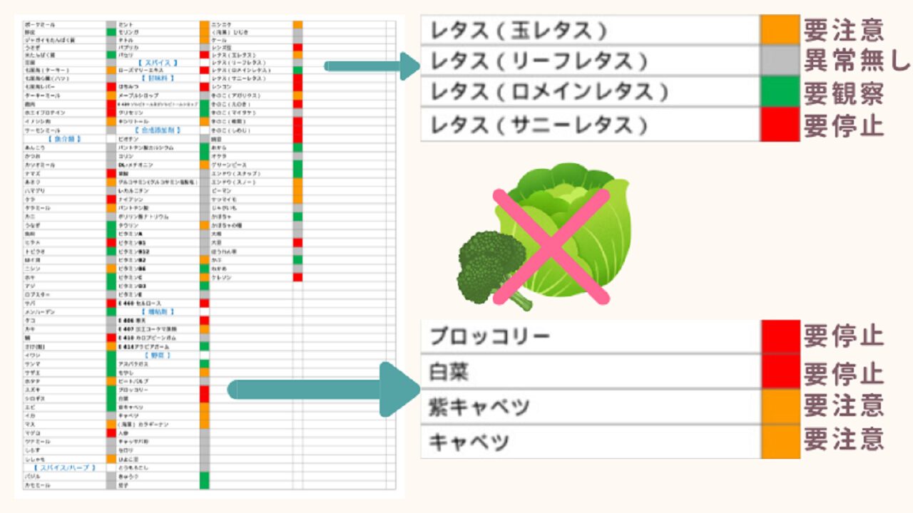 アレミッケの不耐性検査結果2
